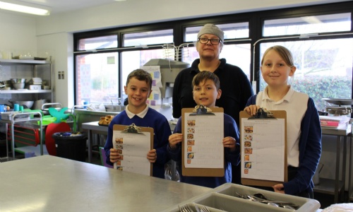 Mendlesham Primary School pupils with Mrs Colman