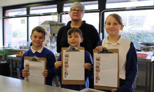 Mendlesham Primary School pupils with Mrs Colman